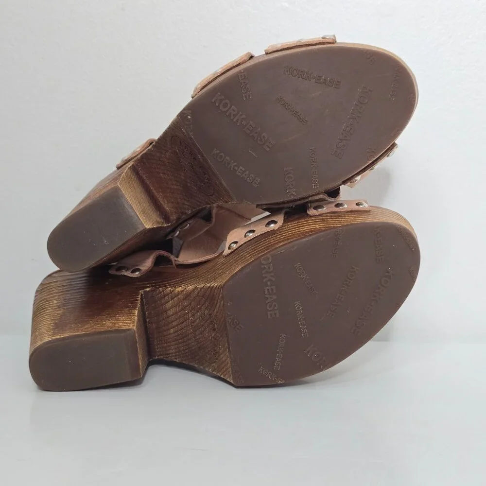 Korks‎ Kork-Ease 8 Sandals Platform Leather Open Toe Criss Cross 4